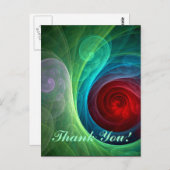 Rood Storm Bloemen Moderne Abstracte Kunst Kleuren Briefkaart (Voorkant / Achterkant)