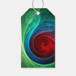 Rood Storm Bloemen Moderne Abstracte Kunst Kleuren Cadeaulabel