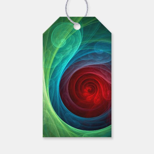 Rood Storm Bloemen Moderne Abstracte Kunst Kleuren Cadeaulabel (Voorkant)
