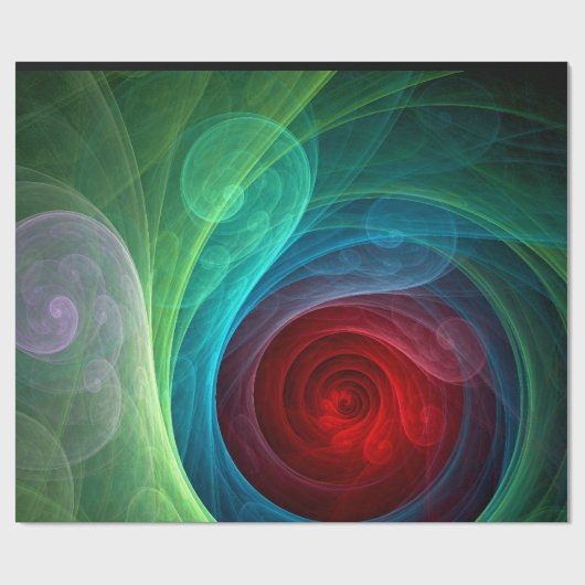 Rood Storm Bloemen Moderne Abstracte Kunst Kleuren Cadeaupapier (Vlak)