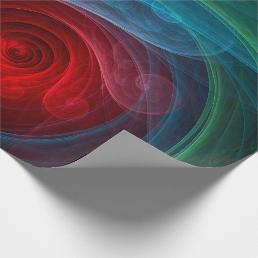 Rood Storm Bloemen Moderne Abstracte Kunst Kleuren Cadeaupapier (Hoek)