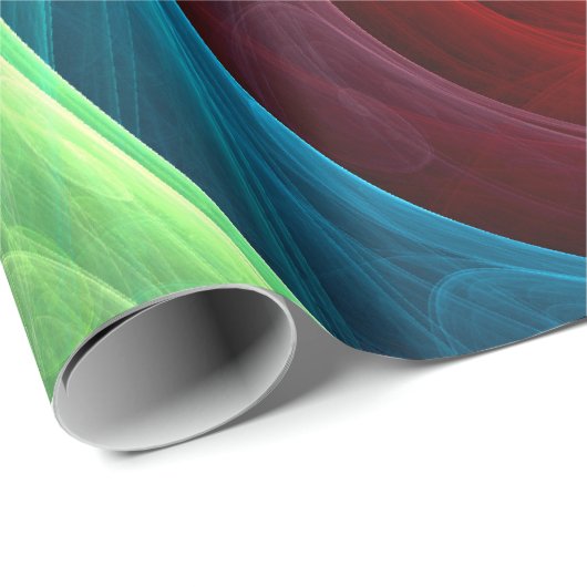 Rood Storm Bloemen Moderne Abstracte Kunst Kleuren Cadeaupapier (Rol Hoek)