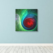 Rood Storm Bloemen Moderne Abstracte Kunst Kleuren Canvas Afdruk (Insitu (Houten vloer))