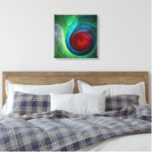 Rood Storm Bloemen Moderne Abstracte Kunst Kleuren Canvas Afdruk (Insitu (Slaapkamer))