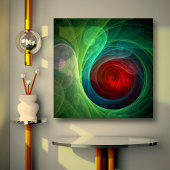 Rood Storm Bloemen Moderne Abstracte Kunst Kleuren Canvas Afdruk