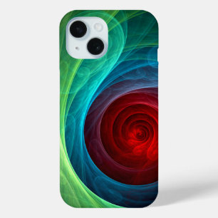 Rood Storm Bloemen Moderne Abstracte Kunst Kleuren iPhone 15 Case