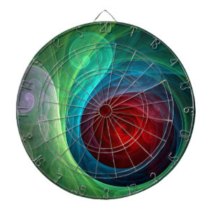 Rood Storm Bloemen Moderne Abstracte Kunst Kleuren Dartbord