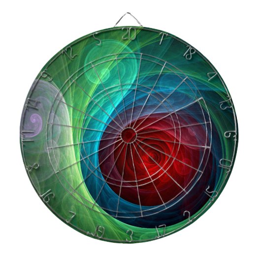 Rood Storm Bloemen Moderne Abstracte Kunst Kleuren Dartbord (Voorkant)