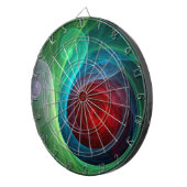 Rood Storm Bloemen Moderne Abstracte Kunst Kleuren Dartbord (Voorkant Rechts)