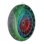 Rood Storm Bloemen Moderne Abstracte Kunst Kleuren Dartbord (Voorkant Links)