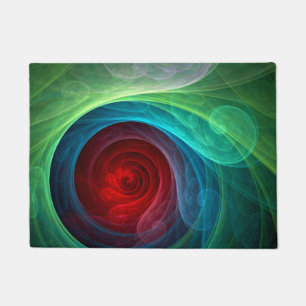 Rood Storm Bloemen Moderne Abstracte Kunst Kleuren Deurmat