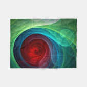 Rood Storm Bloemen Moderne Abstracte Kunst Kleuren Fleece Deken (Voorkant (Horizontaal))