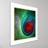 Rood Storm Bloemen Moderne Abstracte Kunst Kleuren Folie Afdrukken (Laagn)