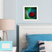 Rood Storm Bloemen Moderne Abstracte Kunst Kleuren Folie Afdrukken (Insitu (Slaapkamer))