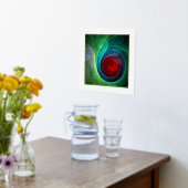 Rood Storm Bloemen Moderne Abstracte Kunst Kleuren Folie Afdrukken (Laag (Keuken))