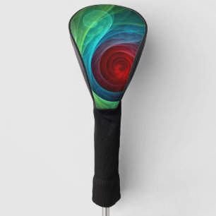 Rood Storm Bloemen Moderne Abstracte Kunst Kleuren Golfheadcover
