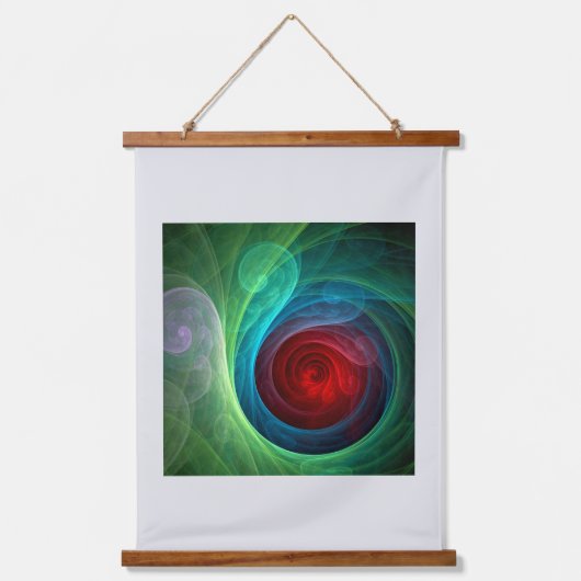 Rood Storm Bloemen Moderne Abstracte Kunst Kleuren Hangend Wandkleed (Voorkant)