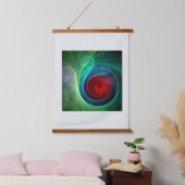 Rood Storm Bloemen Moderne Abstracte Kunst Kleuren Hangend Wandkleed (Slaapkamer)