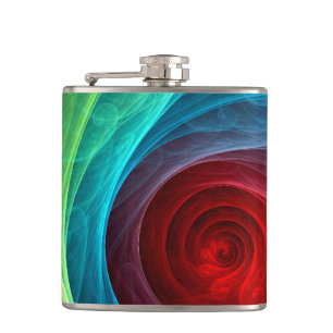 Rood Storm Bloemen Moderne Abstracte Kunst Kleuren Heupfles
