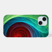 Rood Storm Bloemen Moderne Abstracte Kunst Kleuren iPhone 15 Case (Achterkant horizontaal)