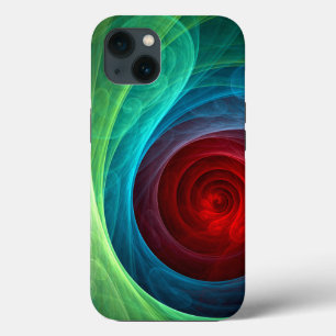 Rood Storm Bloemen Moderne Abstracte Kunst Kleuren iPhone 13 Hoesje