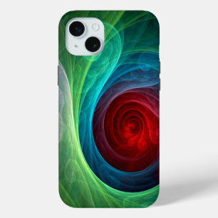 Rood Storm Bloemen Moderne Abstracte Kunst Kleuren iPhone 15 Plus Case