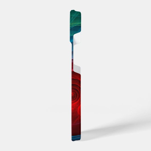 Rood Storm Bloemen Moderne Abstracte Kunst Kleuren iPhone Hoesje (Linkerkant)