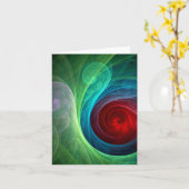 Rood Storm Bloemen Moderne Abstracte Kunst Kleuren Kaart (Gele Bloem)