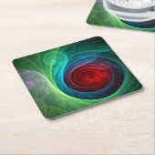 Rood Storm Bloemen Moderne Abstracte Kunst Kleuren Kartonnen Onderzetters (Schuin)