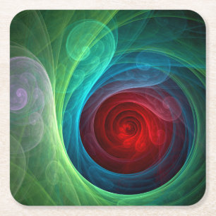 Rood Storm Bloemen Moderne Abstracte Kunst Kleuren Kartonnen Onderzetters