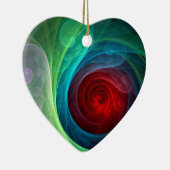 Rood Storm Bloemen Moderne Abstracte Kunst Kleuren Keramisch Ornament (Rechts)