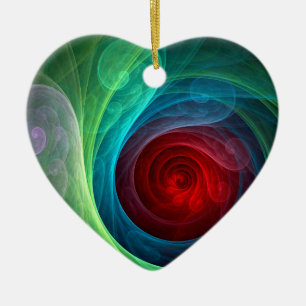 Rood Storm Bloemen Moderne Abstracte Kunst Kleuren Keramisch Ornament