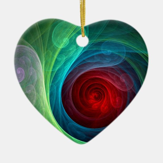 Rood Storm Bloemen Moderne Abstracte Kunst Kleuren Keramisch Ornament (Voorkant)