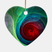 Rood Storm Bloemen Moderne Abstracte Kunst Kleuren Keramisch Ornament (Achterkant)