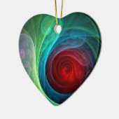 Rood Storm Bloemen Moderne Abstracte Kunst Kleuren Keramisch Ornament (Links)