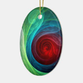 Rood Storm Bloemen Moderne Abstracte Kunst Kleuren Keramisch Ornament (Links)