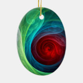 Rood Storm Bloemen Moderne Abstracte Kunst Kleuren Keramisch Ornament (Achterkant)