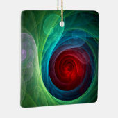 Rood Storm Bloemen Moderne Abstracte Kunst Kleuren Keramisch Ornament (Rechts)