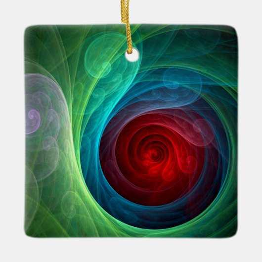 Rood Storm Bloemen Moderne Abstracte Kunst Kleuren Keramisch Ornament (Voorkant)