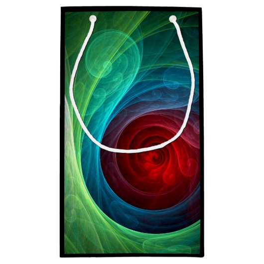 Rood Storm Bloemen Moderne Abstracte Kunst Kleuren Klein Cadeauzakje (Achterkant)