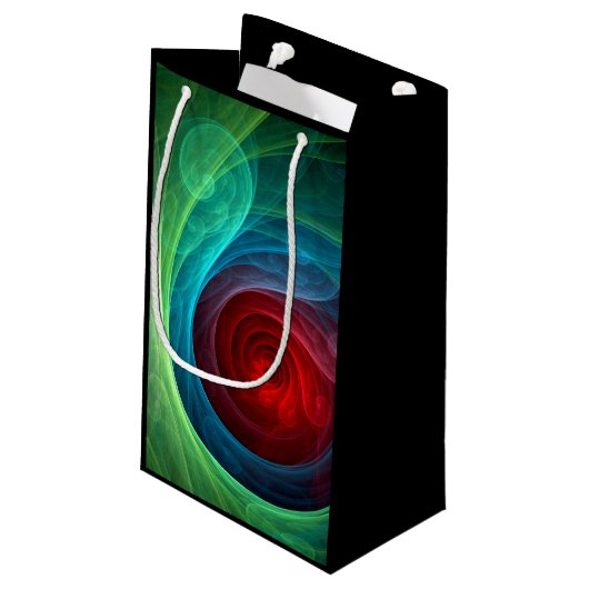 Rood Storm Bloemen Moderne Abstracte Kunst Kleuren Klein Cadeauzakje (Achterkant Gekanteld)