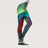 Rood Storm Bloemen Moderne Abstracte Kunst Kleuren Leggings (Rechts)