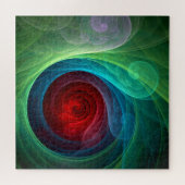 Rood Storm Bloemen Moderne Abstracte Kunst Kleuren Legpuzzel (Horizontaal)