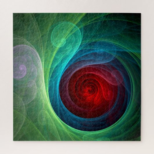Rood Storm Bloemen Moderne Abstracte Kunst Kleuren Legpuzzel (Verticaal)