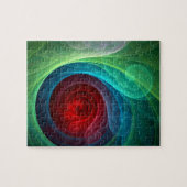 Rood Storm Bloemen Moderne Abstracte Kunst Kleuren Legpuzzel (Horizontaal)