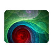 Rood Storm Bloemen Moderne Abstracte Kunst Kleuren Magneet (Horizontaal)