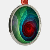 Rood Storm Bloemen Moderne Abstracte Kunst Kleuren Metalen Ornament (Rechts)