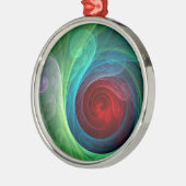 Rood Storm Bloemen Moderne Abstracte Kunst Kleuren Metalen Ornament (Links)