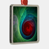 Rood Storm Bloemen Moderne Abstracte Kunst Kleuren Metalen Ornament (Rechts)