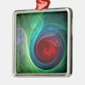 Rood Storm Bloemen Moderne Abstracte Kunst Kleuren Metalen Ornament (Links)